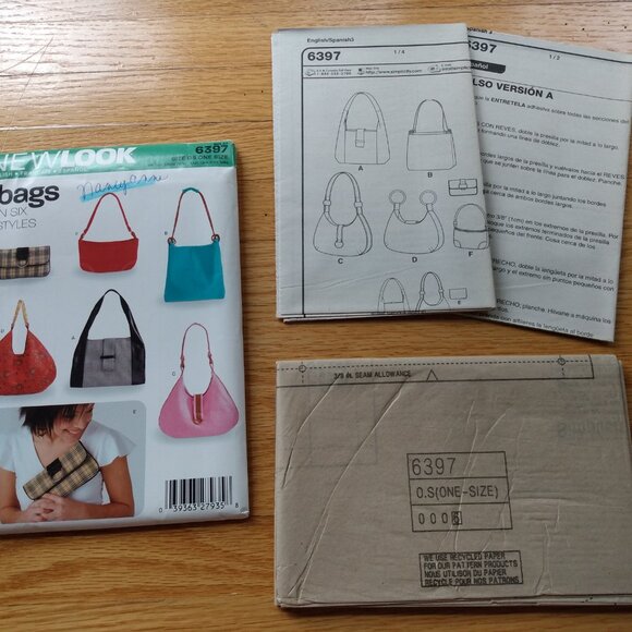 Vintage Purse Sewing Pattern Clutch Handbag 2000s UNCUT 6397 - Picture 10 of 12